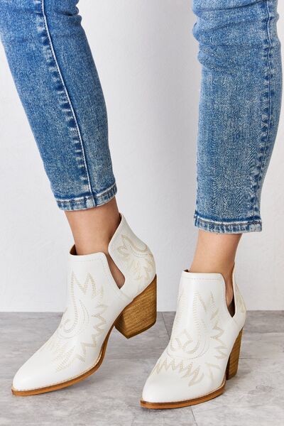 Ankle Embroidered Stitch Boots