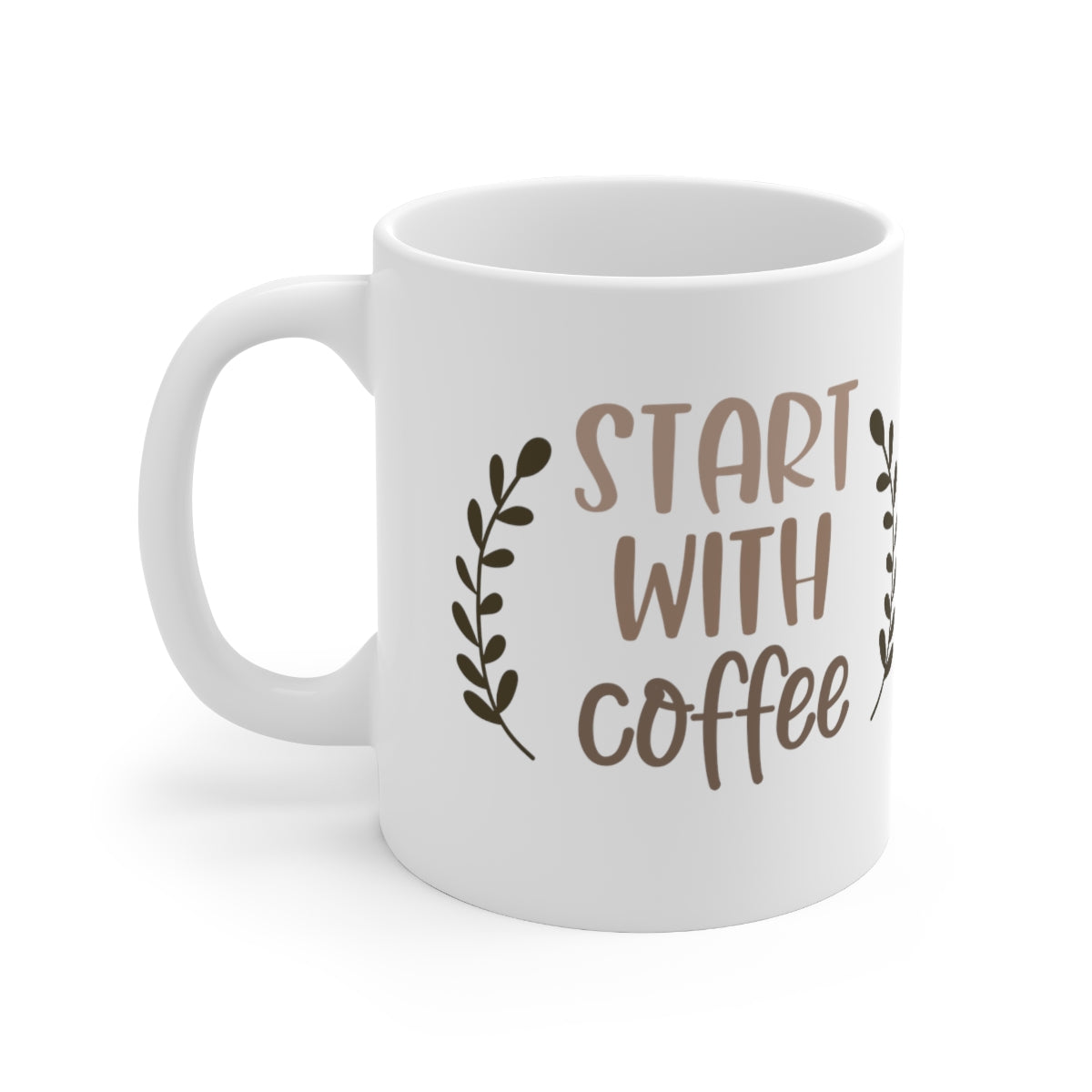 Start With Coffee Ceramic Mug