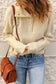 Double Take Half Button Dropped Shoulder Ribbed Sweater