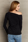 Fall For You Asymetrical Neck Long Sleeve Top