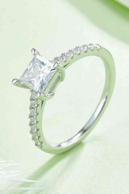 1.21 Carat Moissanite 925 Sterling Silver Side Stone Ring