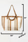 Fame Striped PU Leather Trim Tote Bag