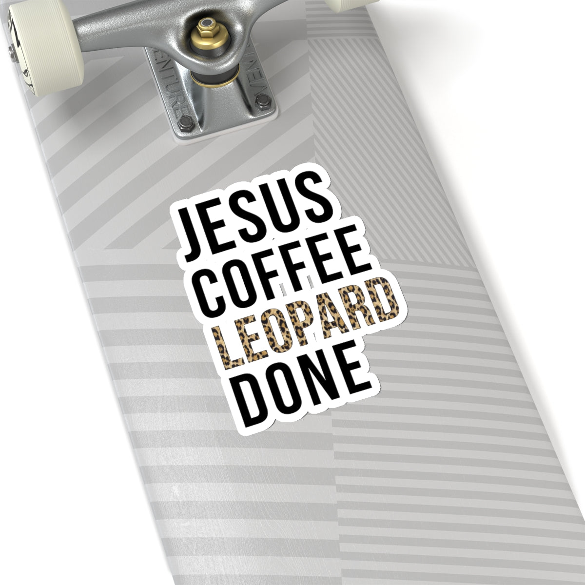 Jesus Coffee Leopard Done Sticker