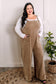 Light Gauze Overalls With Pockets In Bohemian Beige