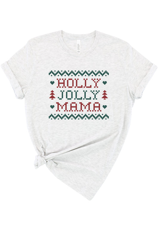 Holly Jolly Knit Mama Graphic Tee