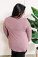 Button Front Long Sleeve Knit Henley In Lavender