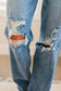 Judy Blue Rose High Rise 90's Straight Jeans in Light Wash