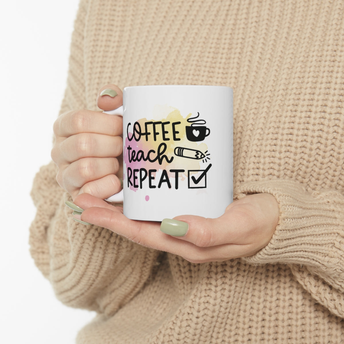 Coffee Teach Repeat Ceramic Mug