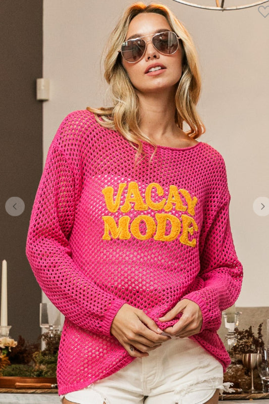 Vaca Mode Embroidered Knit Cover Up