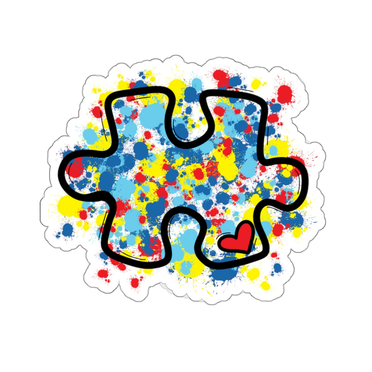 Puzzle Piece Splatter Sticker