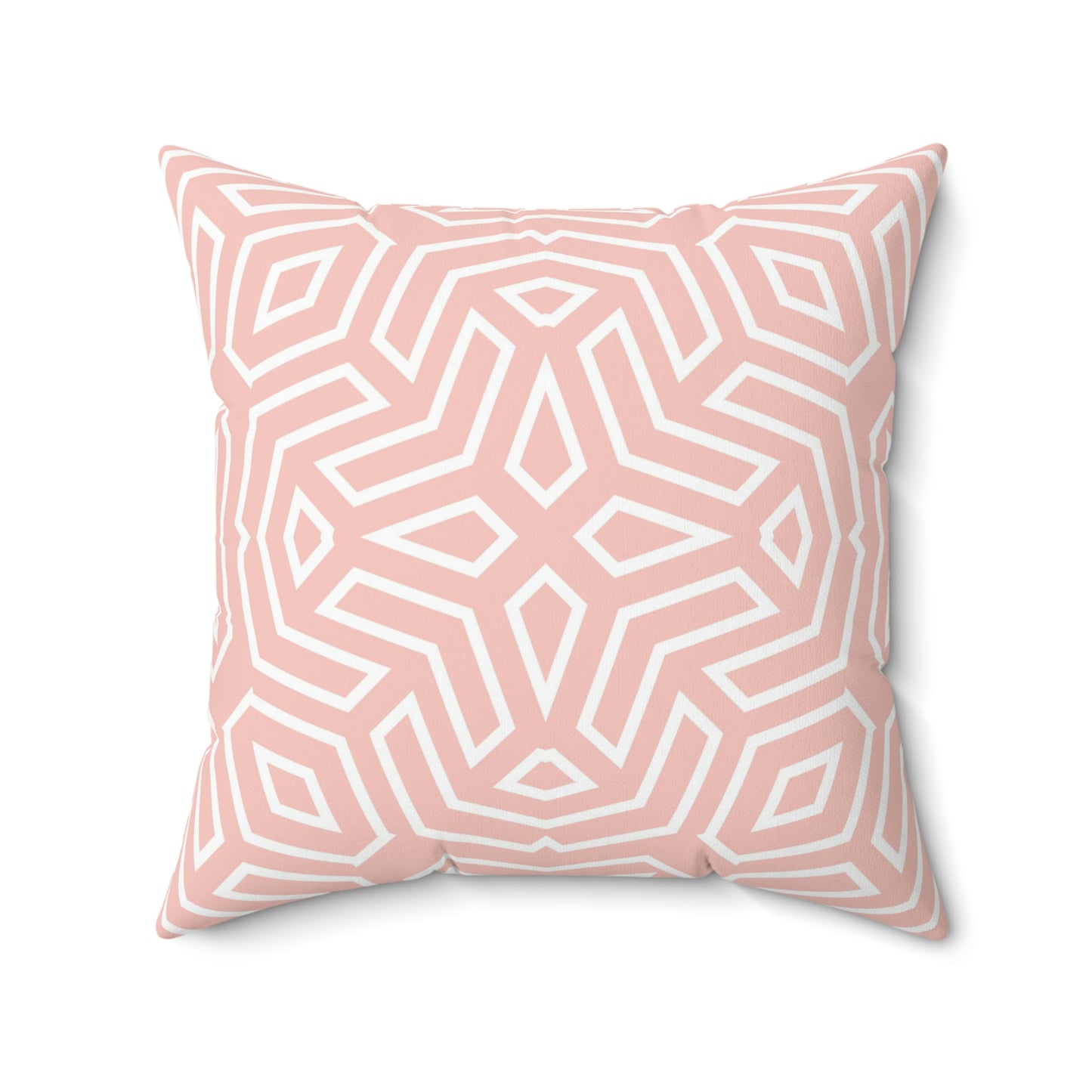 Pink Geometric Design Square Pillow Cover