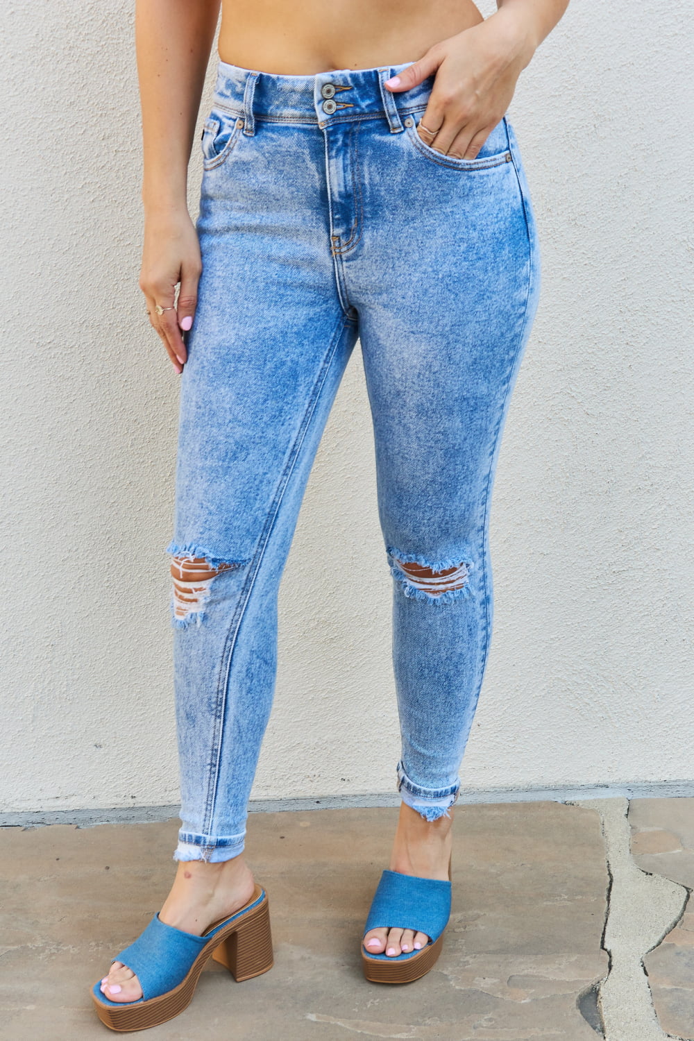 Kancan Emma High Rise Distressed Skinny Jeans