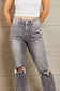 BAYEAS Stone Wash Distressed Cropped Straight Jeans