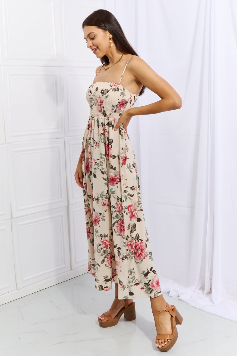 Hold Me Tight Sleevless Floral Maxi Dress in Pink