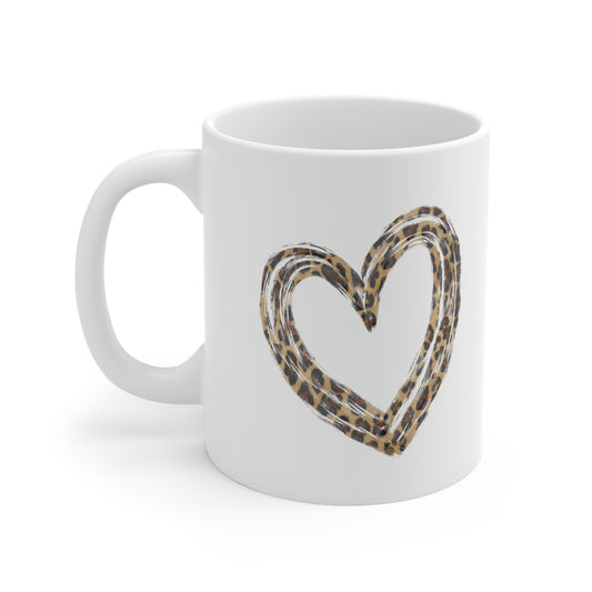 Leopard Heart Ceramic Mug