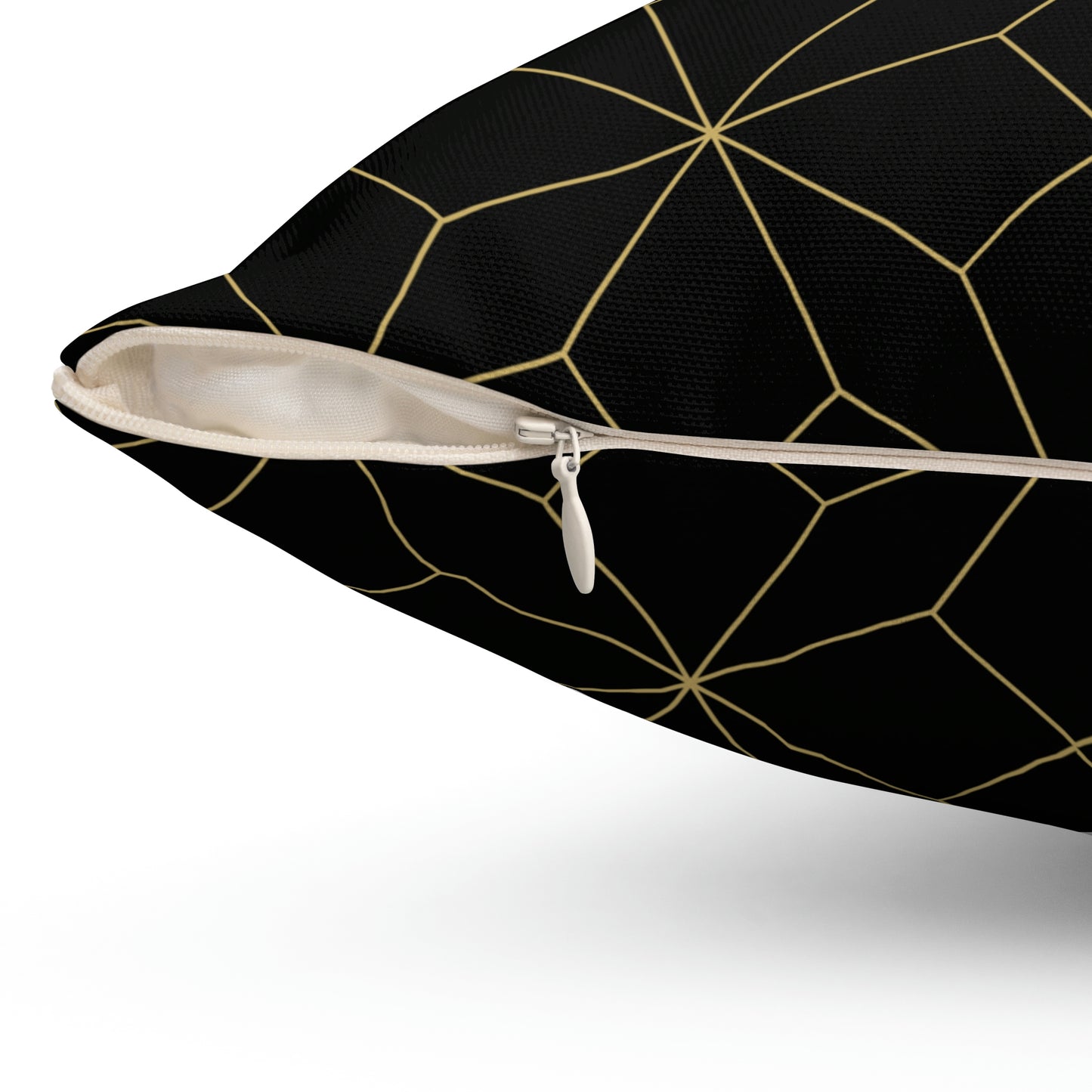 Geometric Gold and Black Pillow Cover