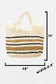 Fame Striped Straw Braided Tote Bag