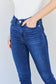 Judy Blue Marie Mid Rise Crinkle Ankle Detail Skinny Jeans