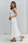 Look At Me Notch Neck Maxi Dress with Slit in Ivory
