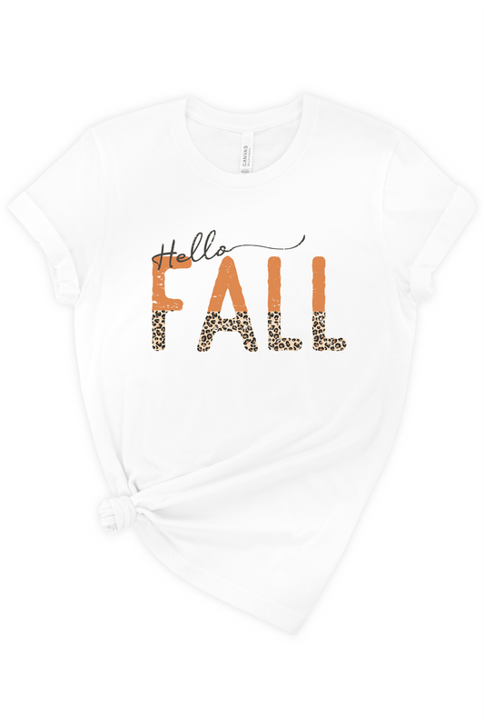 Hello Fall Leopard Graphic Tee