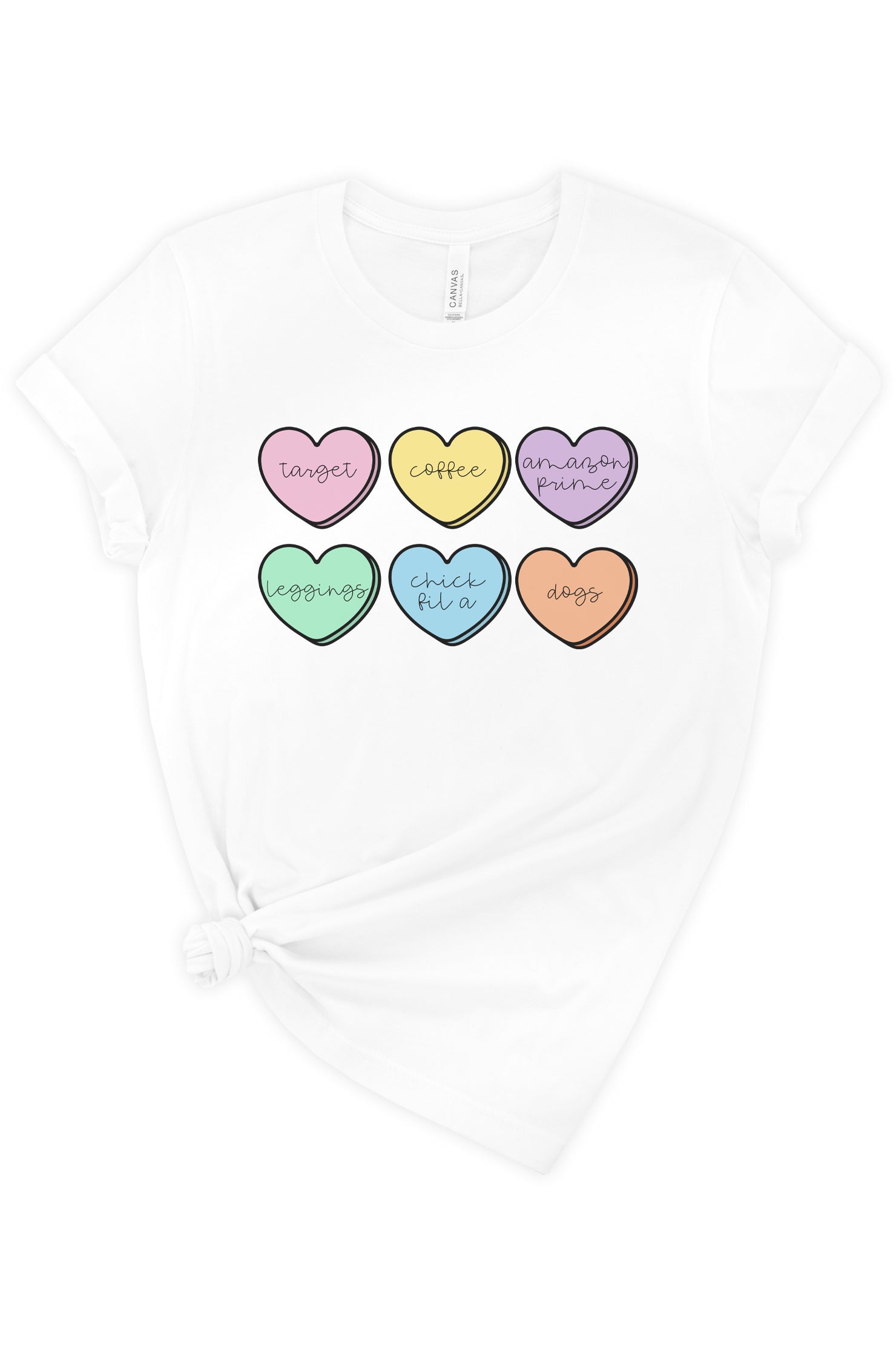 Shopping Conversation Hearts (Dogs) Graphic Tee – Hello Pink LLC