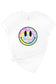 Tie Dye Floral Smiley Graphic Tee